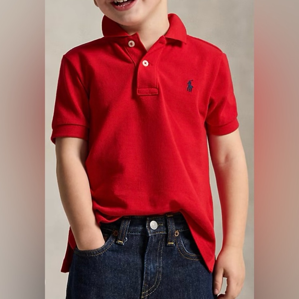Polo‎ Ralph Lauren Boys’ Sz 5 RL Red Iconic Mesh Polo Shirt